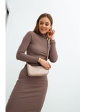 Basic cappuccino turtleneck dress FG624 - Online store - Boutique